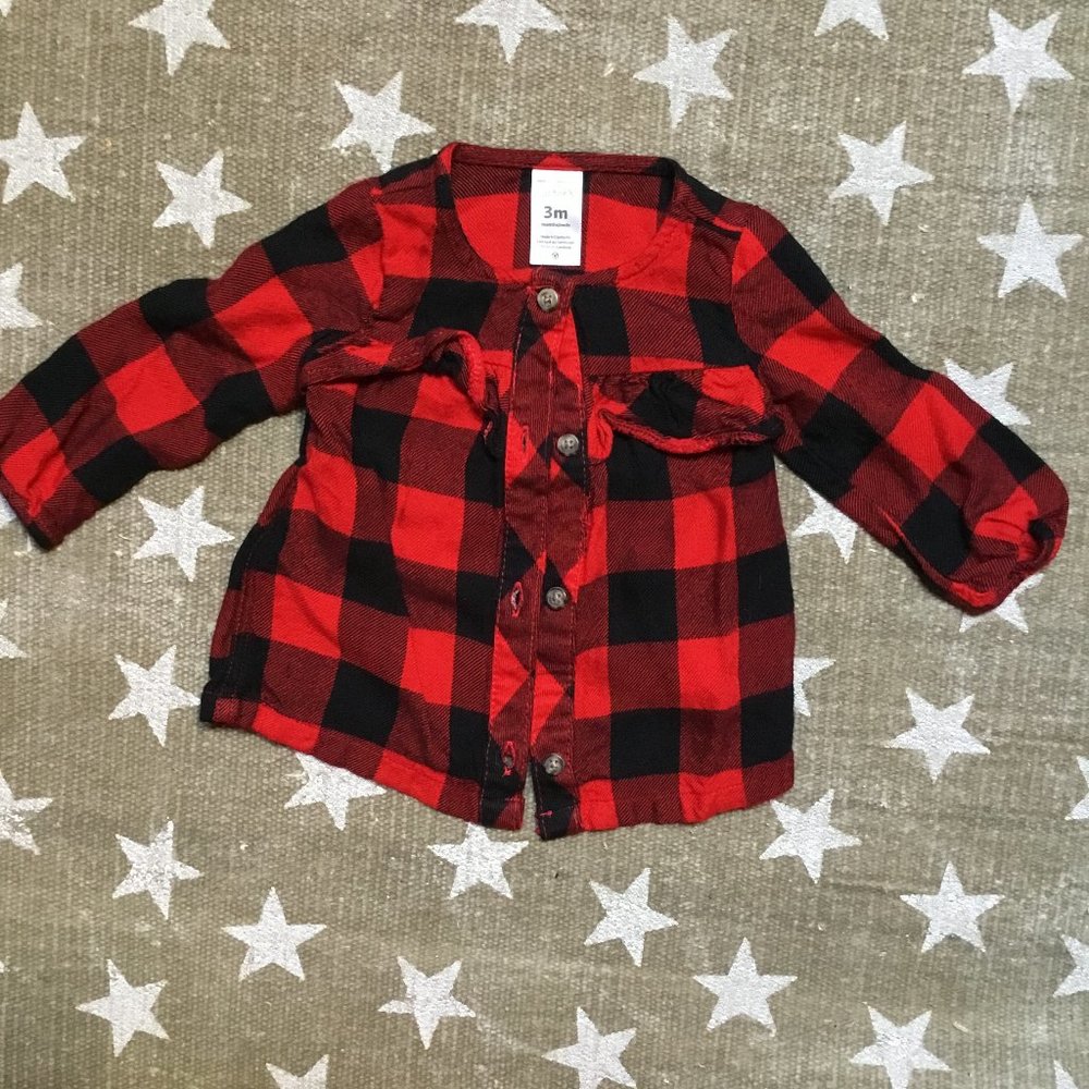 Carter’s long sleeve flannel shirt – 3 month